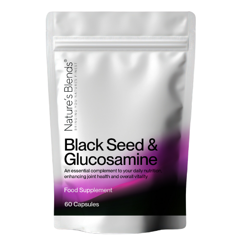 Black Seed Oil & Glucosamine 60 kapslar från Nature’s Blends – naturligt stöd för leder och hälsa, säljs hos Nature’s Victory