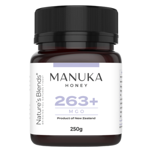 Ren och naturlig Manukahonung 263+ MGO 250g från Nature’s Blends – säljs hos Nature’s Victory