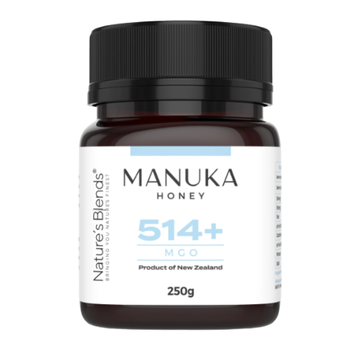 Ren och naturlig Manukahonung 514+ MGO 250g från Nature’s Blends – säljs hos Nature’s Victory