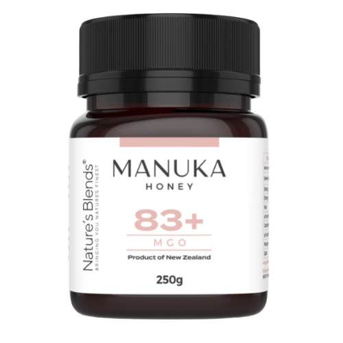 Ren och naturlig Manukahonung 83+ MGO 250g från Nature’s Blends – säljs hos Nature’s Victory