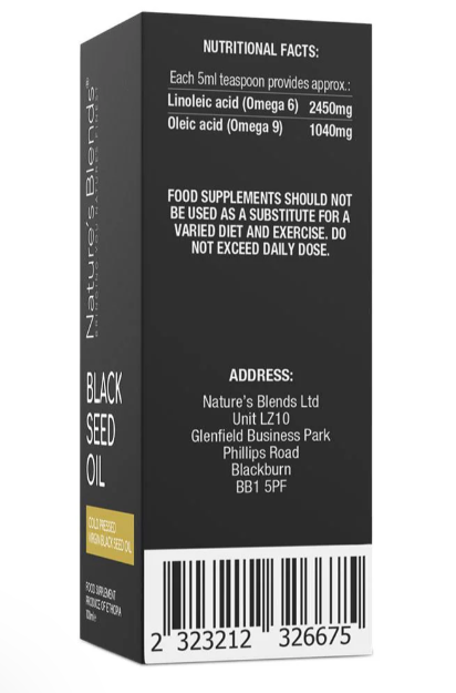 Kallpressad Etiopisk Nigella Sativa 100ml – Nature’s Blends svartkumminolja hos Nature’s Victory