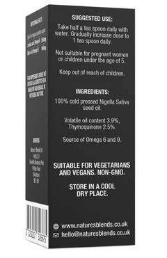 Kallpressad Etiopisk Nigella Sativa 100ml – Nature’s Blends svartkumminolja hos Nature’s Victory