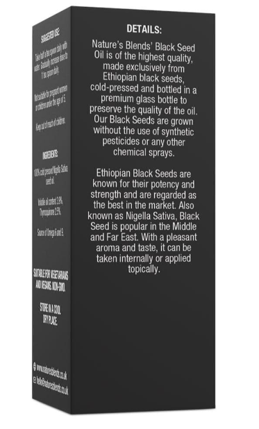 Kallpressad Etiopisk Nigella Sativa 100ml – Nature’s Blends svartkumminolja hos Nature’s Victory