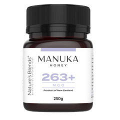 Ren och naturlig Manukahonung 263+ MGO 250g från Nature’s Blends – säljs hos Nature’s Victory
