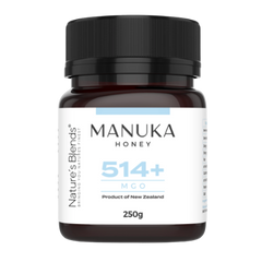 Ren och naturlig Manukahonung 514+ MGO 250g från Nature’s Blends – säljs hos Nature’s Victory